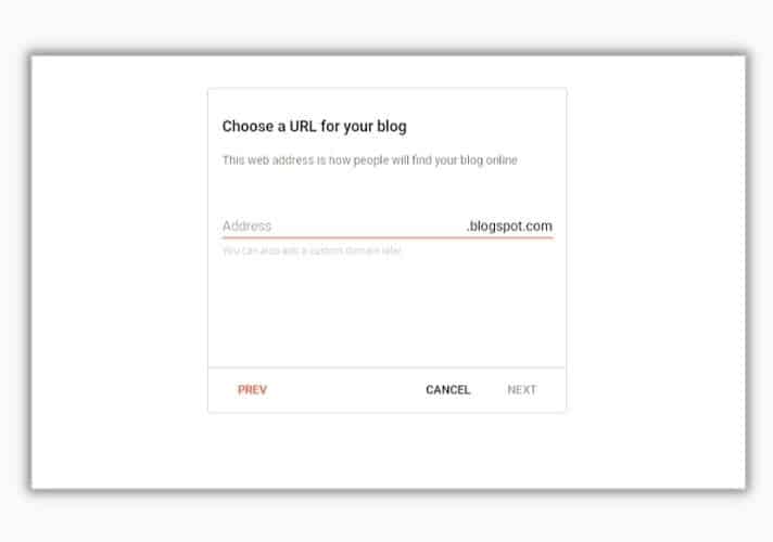 Enter your blog address - Blog kaise banaye